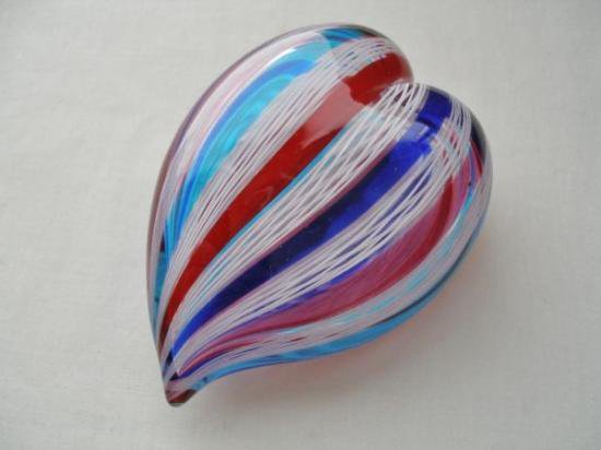 ３０８　ムラノガラス　ハート形ペーパーウェイト