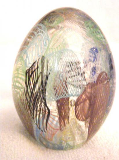 ３２６　ムラノガラス　卵型ペーパーウェイト　マルチカラー