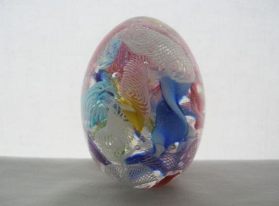 ３４５　ムラノガラス　卵型ペーパーウェイト