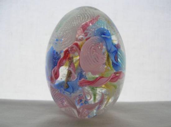 ３４５　ムラノガラス　卵型ペーパーウェイト