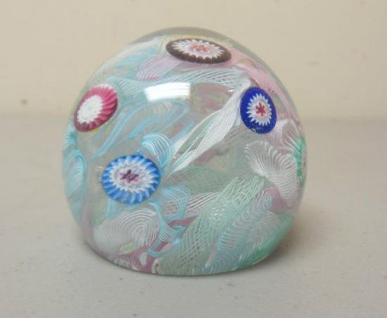 ヴィンテージ　ムラノガラスのペーパーウェイト　オリジナルラベル付き