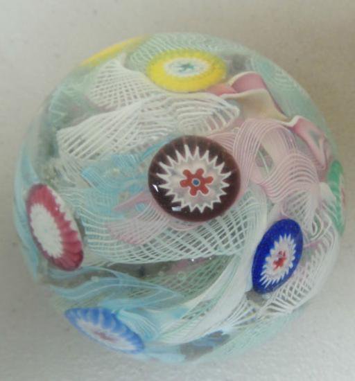 ヴィンテージ　ムラノガラスのペーパーウェイト　オリジナルラベル付き