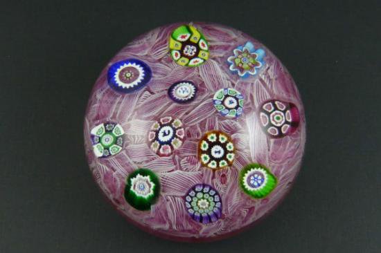 ３８４　ベネチアングラス　ヴィンテージ　Perthshireのペーパーウェイト