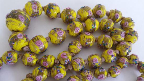 ５０５　ヴィンテージ　イタリア製ムラノガラス　ウェディングビーズのネックレス