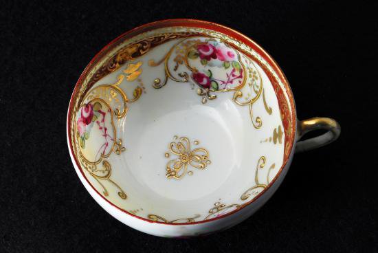 ０６９　オールドノリタケ ニッポン 金彩薔薇図紋 カップ＆ソーサー