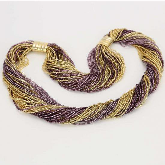 ５１９　イタリア製 ベネチアングラス（ヴェネチア、ムラノガラス）シルバーとゴールドのアクセサリー（ペンダント、ネックレス）