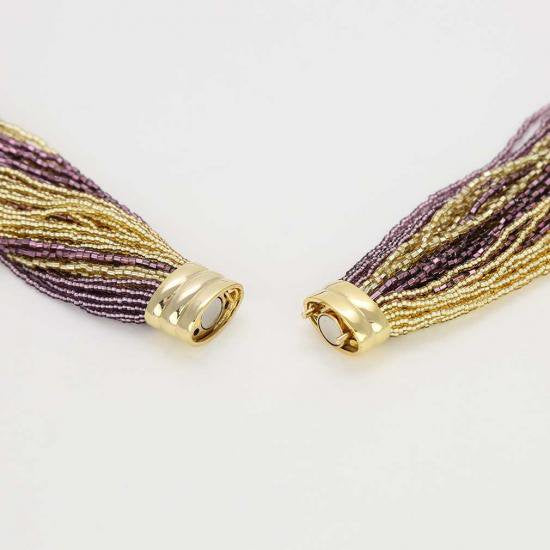 ５１９　イタリア製 ベネチアングラス（ヴェネチア、ムラノガラス）シルバーとゴールドのアクセサリー（ペンダント、ネックレス）