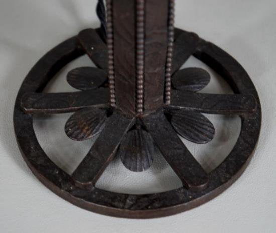 ピゲ&ミューラー兄弟: 1930年代アール・デコ調ランプ: 鉄製 "GV DE CROISMARE" サイン入りブロンズランプ