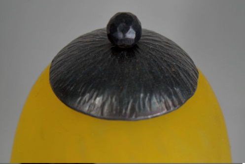 ピゲ&ミューラー兄弟: 1930年代アール・デコ調ランプ: 鉄製 "GV DE CROISMARE" サイン入りブロンズランプ