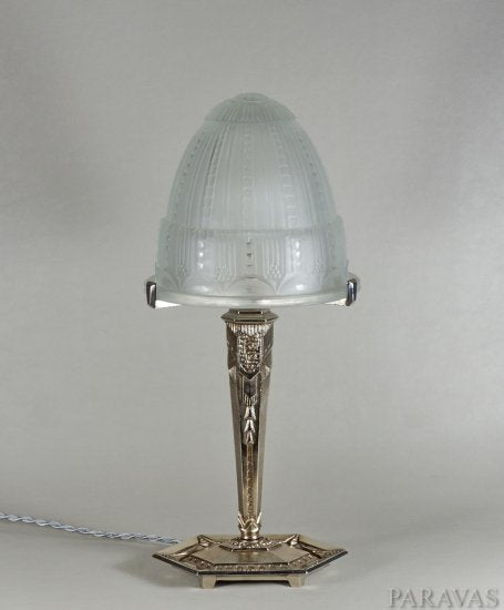 ０２８　アンティーク照明（テーブルランプ）: ミューラー兄弟: 1930年代アール・デコ調