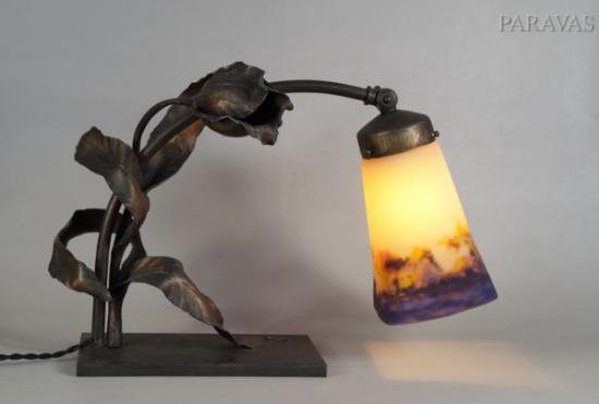 ０３０　アンティーク照明（テーブルランプ）: カリオン&ミューラー兄弟: 1925年アール・デコ調ランプ