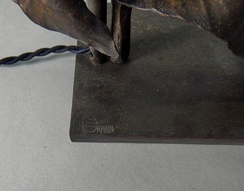 ０３０　アンティーク照明（テーブルランプ）: カリオン&ミューラー兄弟: 1925年アール・デコ調ランプ