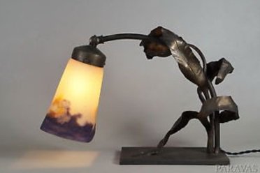 ０３０　アンティーク照明（テーブルランプ）: カリオン&ミューラー兄弟: 1925年アール・デコ調ランプ