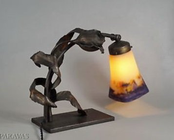 ０３０　アンティーク照明（テーブルランプ）: カリオン&ミューラー兄弟: 1925年アール・デコ調ランプ