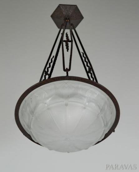 ０６４　アンティーク照明（シャンデリア）: ミューラー兄弟: アール・デコ調