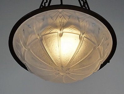 ０６４　アンティーク照明（シャンデリア）: ミューラー兄弟: アール・デコ調