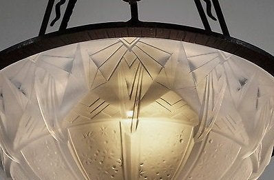 ０６４　アンティーク照明（シャンデリア）: ミューラー兄弟: アール・デコ調