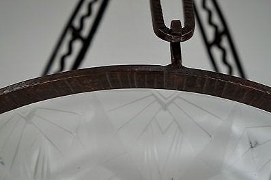 ０６４　アンティーク照明（シャンデリア）: ミューラー兄弟: アール・デコ調