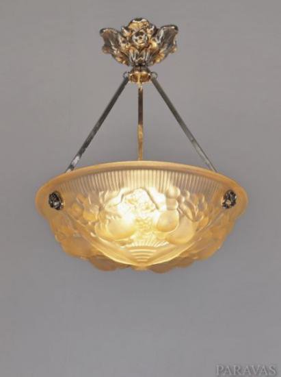 １２３　ミューラー兄弟　フランス製　アール・デコ調　シャンデリア