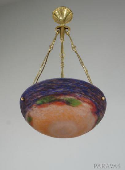 １２４　ミューラー兄弟：　フランス製　アール・デコ調　シャンデリア　1930年