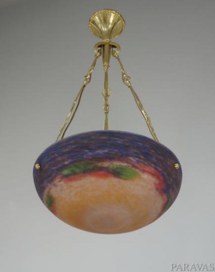 １２４　ミューラー兄弟：　フランス製　アール・デコ調　シャンデリア　1930年