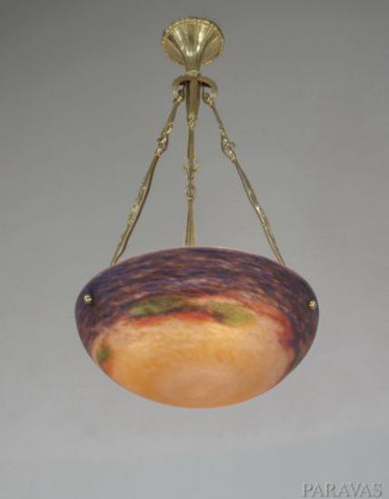 １２４　ミューラー兄弟：　フランス製　アール・デコ調　シャンデリア　1930年