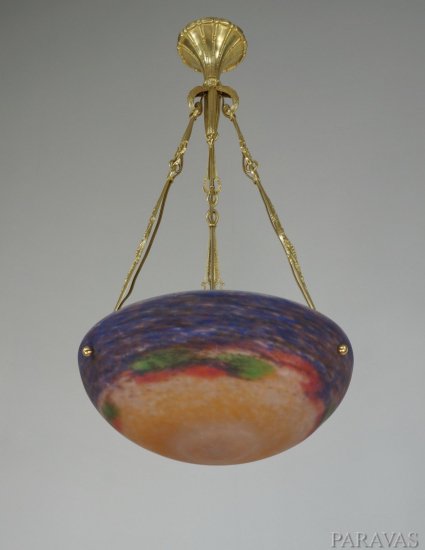 １２４　ミューラー兄弟：　フランス製　アール・デコ調　シャンデリア　1930年