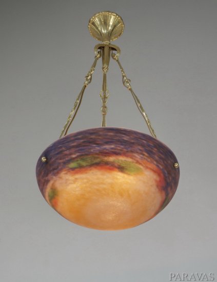 １２４　ミューラー兄弟：　フランス製　アール・デコ調　シャンデリア　1930年