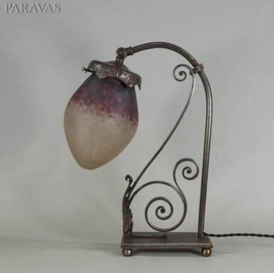 １３５　カリオン＆シュナイダー兄弟：フランス　アール・デコ調　ブロンズランプ　1925年