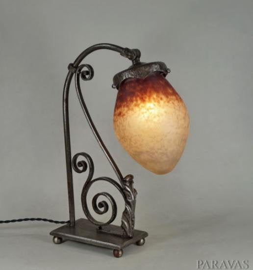 １３５　カリオン＆シュナイダー兄弟：フランス　アール・デコ調　ブロンズランプ　1925年