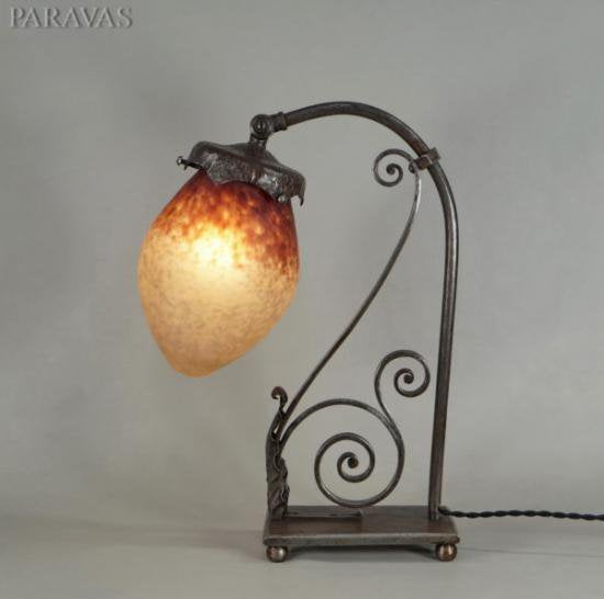 １３５　カリオン＆シュナイダー兄弟：フランス　アール・デコ調　ブロンズランプ　1925年