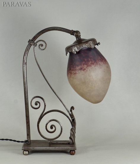 １３５　カリオン＆シュナイダー兄弟：フランス　アール・デコ調　ブロンズランプ　1925年