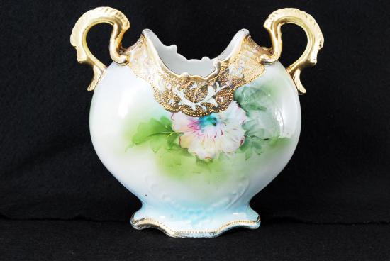 ０７３　里帰り オールドノリタケ 金彩 両耳飾壺