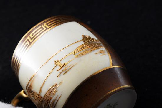 ０７４　オールドノリタケ ニッポン 金彩風景図　カップ＆ソーサー