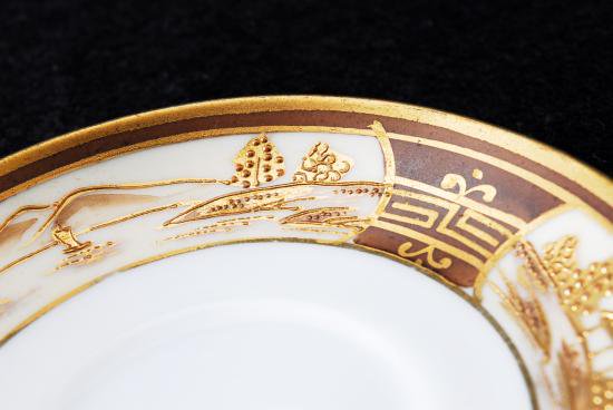 ０７４　オールドノリタケ ニッポン 金彩風景図　カップ＆ソーサー