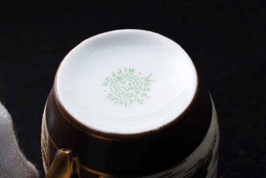 ０７４　オールドノリタケ ニッポン 金彩風景図　カップ＆ソーサー