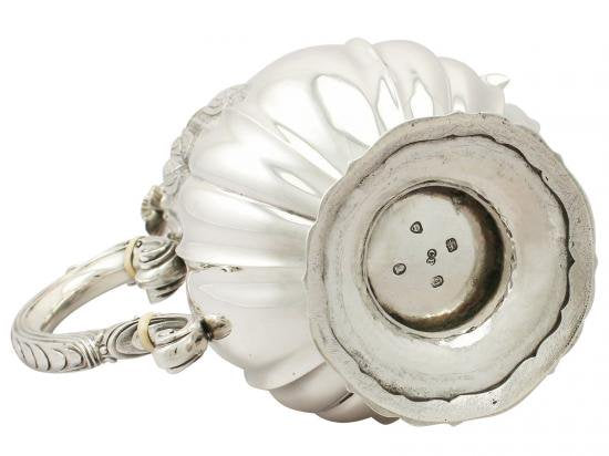 ０４６　シルバーポット ジョージIV世時代のアンティーク スターリングシルバーのコーヒーポット