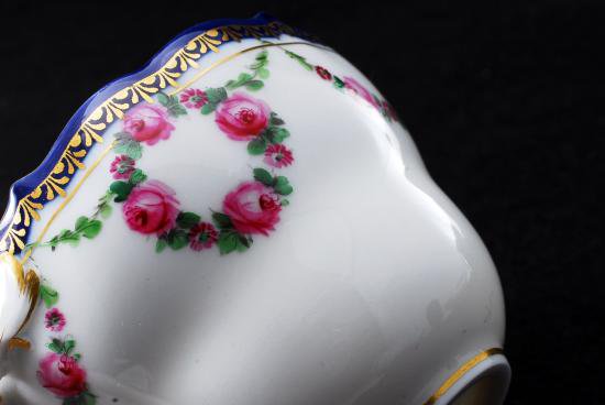 １４５　マイセン Aカンテ ピンクローズ 花冠 カップ プレート