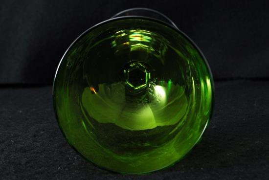 ０４１　オールド バカラ baccarat グリーン ポンパドール グラス