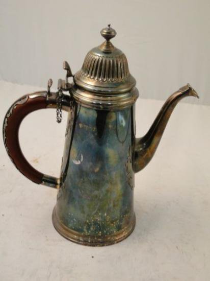 １１８　シルバーポット 高品質スターリングシルバーコーヒーポット 1976年ロンドン製 刻印有り