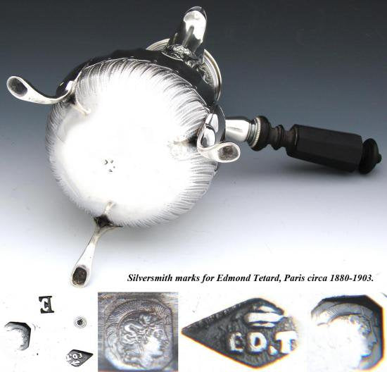 １２１　シルバーポット フレンチアンティーク スターリングシルバーのチョコレートポット