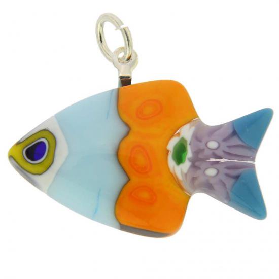 ５４０　ミルフィオリ魚型ペンダント（小）
