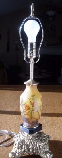 アール・ヌーヴォー　ドーム兄弟ランプ　リンゴの花のエナメル