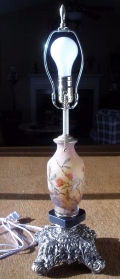 アール・ヌーヴォー　ドーム兄弟ランプ　リンゴの花のエナメル