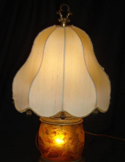 アンティーク　ドームナンシー　茄子の花のテーブルランプ