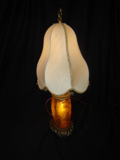 アンティーク　ドームナンシー　茄子の花のテーブルランプ