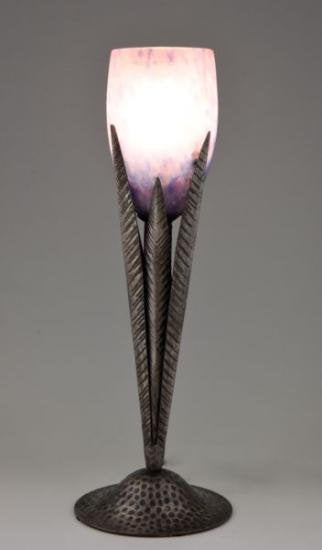 ０８４　フランス　ナンシー　ドーム兄弟　ガラスランプ　鍛鉄　1925