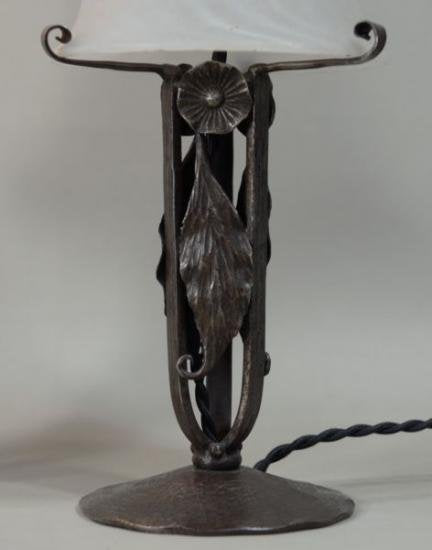 フランス製　ドーム兄弟　アールデコランプ　1930年　植物と花々の鍛錬