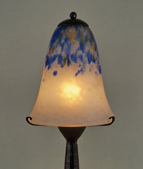 ドーム兄弟　フランス製　アールデコランプ　1925~1930年　鍛鉄製土台