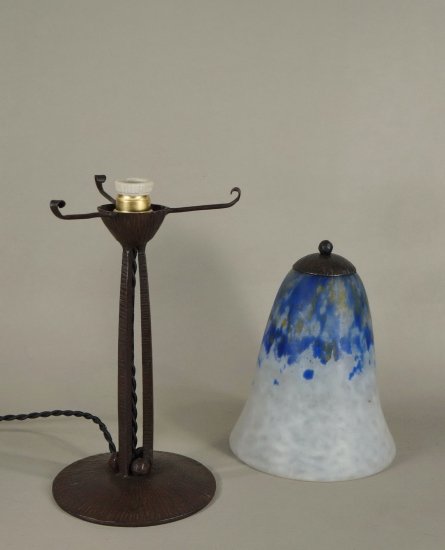 ドーム兄弟　フランス製　アールデコランプ　1925~1930年　鍛鉄製土台